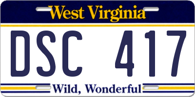 WV license plate DSC417