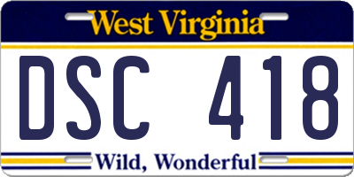 WV license plate DSC418