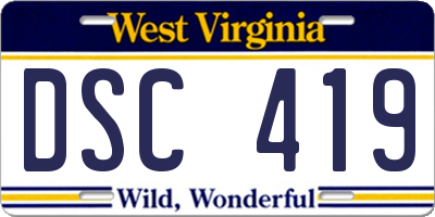 WV license plate DSC419