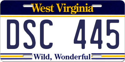 WV license plate DSC445
