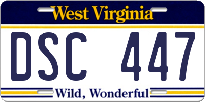 WV license plate DSC447