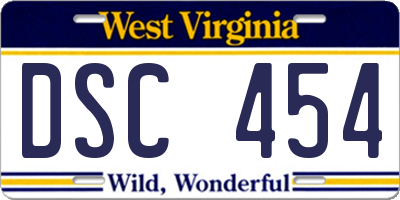 WV license plate DSC454