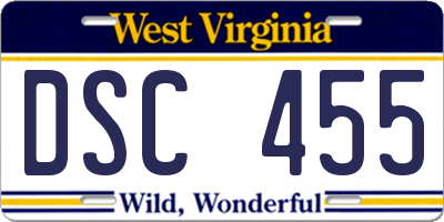 WV license plate DSC455