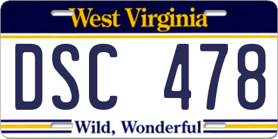 WV license plate DSC478