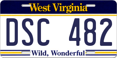 WV license plate DSC482