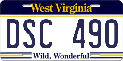 WV license plate DSC490