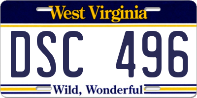 WV license plate DSC496