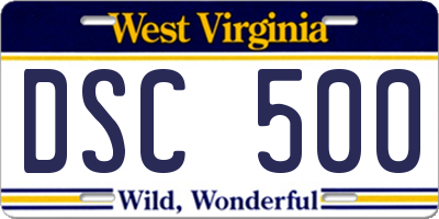 WV license plate DSC500