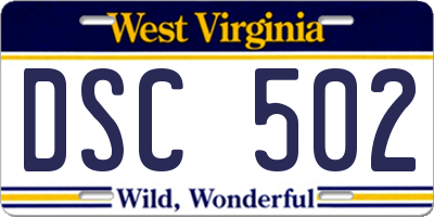 WV license plate DSC502