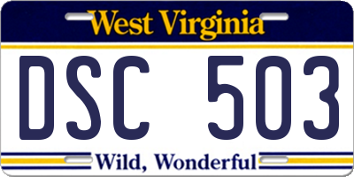 WV license plate DSC503