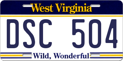 WV license plate DSC504