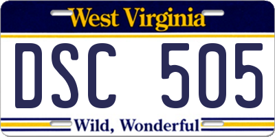 WV license plate DSC505