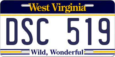 WV license plate DSC519