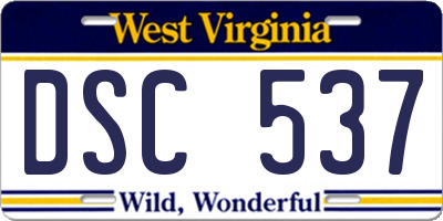 WV license plate DSC537