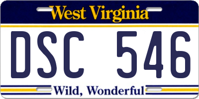 WV license plate DSC546