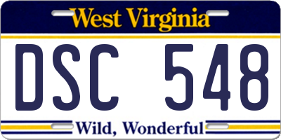 WV license plate DSC548
