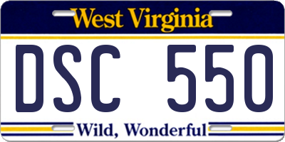 WV license plate DSC550
