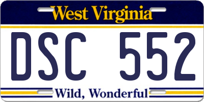 WV license plate DSC552