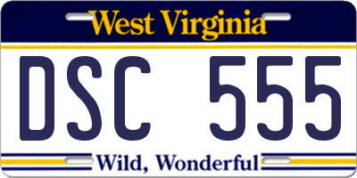 WV license plate DSC555
