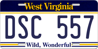 WV license plate DSC557