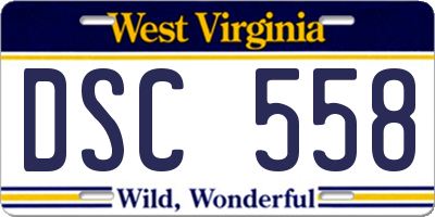 WV license plate DSC558