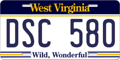 WV license plate DSC580