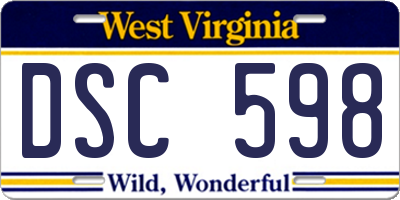 WV license plate DSC598