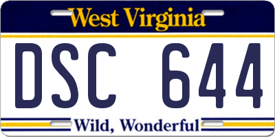 WV license plate DSC644