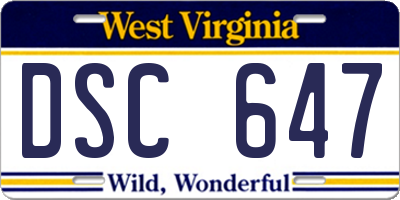 WV license plate DSC647