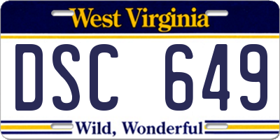 WV license plate DSC649