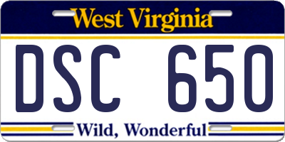 WV license plate DSC650