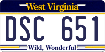 WV license plate DSC651