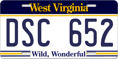 WV license plate DSC652