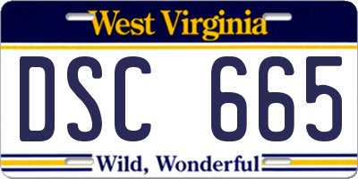WV license plate DSC665