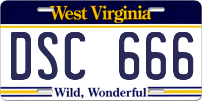 WV license plate DSC666