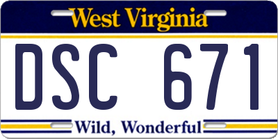 WV license plate DSC671