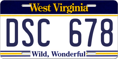 WV license plate DSC678