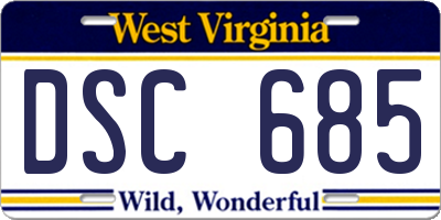 WV license plate DSC685