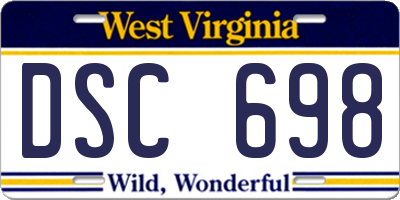 WV license plate DSC698