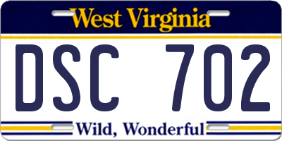 WV license plate DSC702