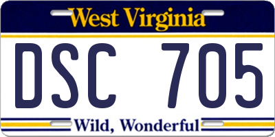 WV license plate DSC705