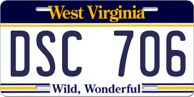 WV license plate DSC706