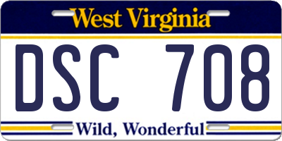 WV license plate DSC708
