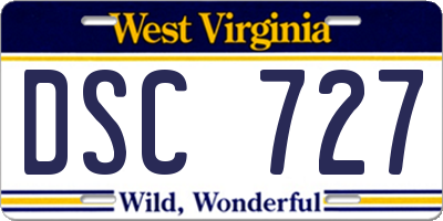 WV license plate DSC727