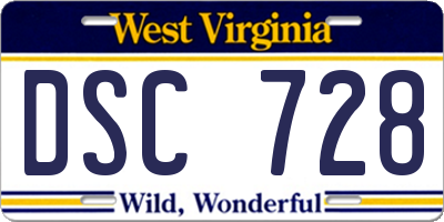 WV license plate DSC728