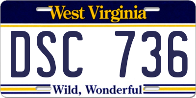 WV license plate DSC736