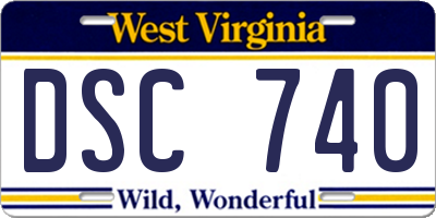WV license plate DSC740