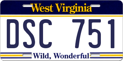 WV license plate DSC751