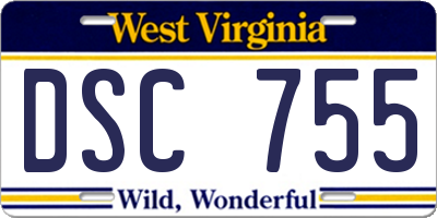WV license plate DSC755