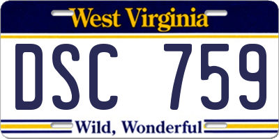WV license plate DSC759